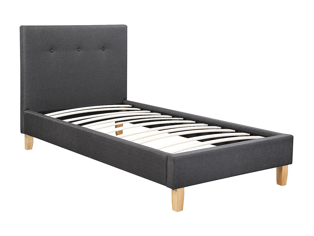 Lit "Elise" - 90 x 190 cm - Gris foncé