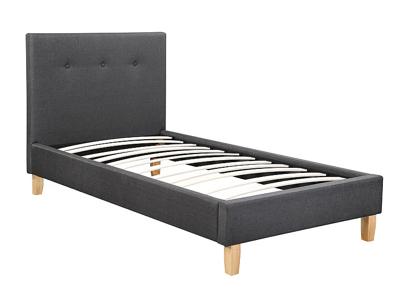 Lit "Elise" - 90 x 190 cm - Gris foncé