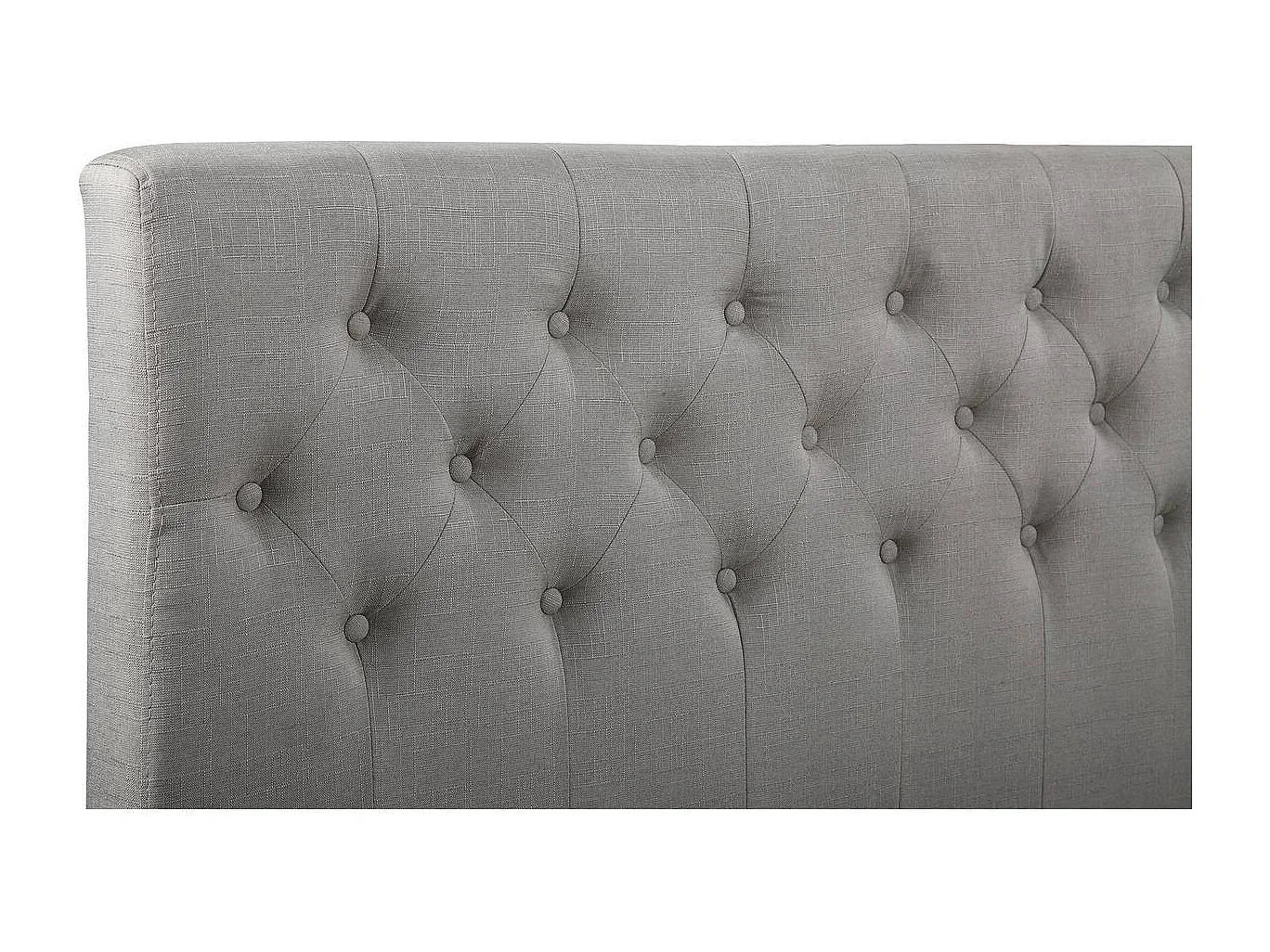 Bed "Emmy" 160x200cm in beige stof met lattenbodem en hoofdeinde inbegrepen