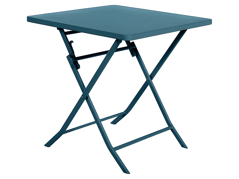 Table carrée pliante Greensboro 2p bleu canard Hespéride