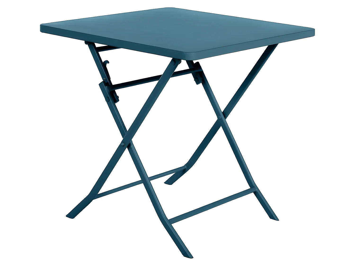 Table carrée pliante Greensboro 2p bleu canard Hespéride