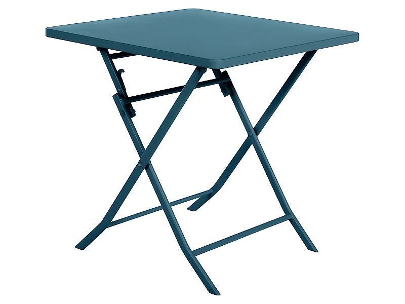 Table carrée pliante Greensboro 2p bleu canard Hespéride