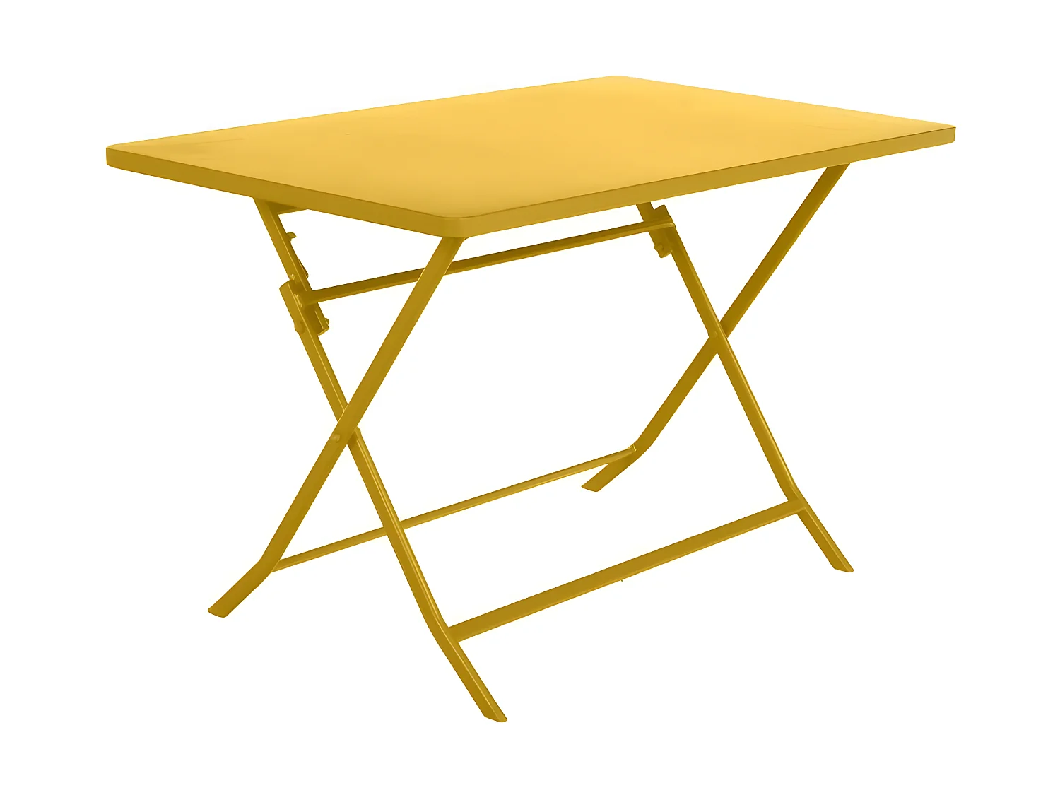 Table rectangulaire pliante Greensboro 4p jaune moutarde Hespéride