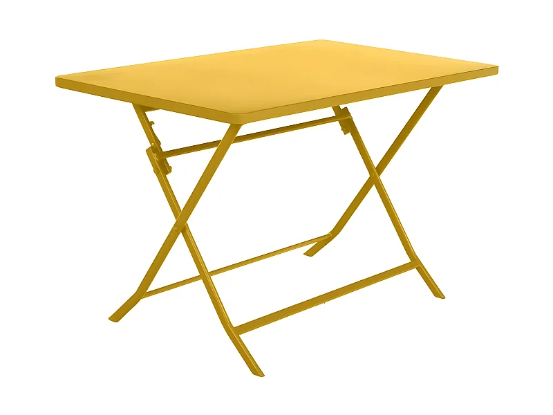 Table rectangulaire pliante Greensboro 4p jaune moutarde Hespéride