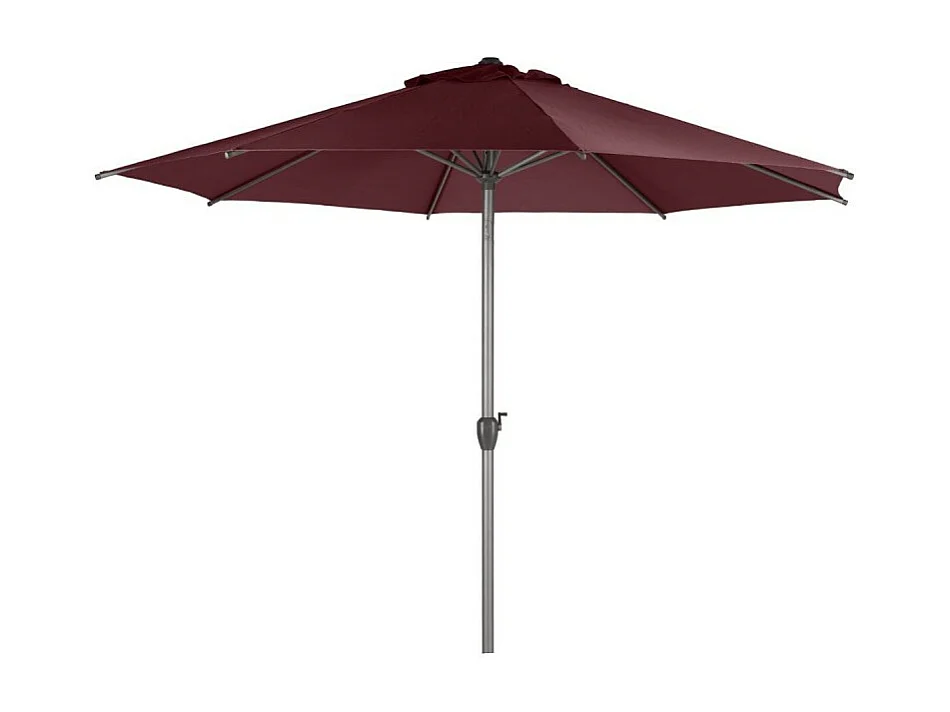 Parasol mat central rond 3m Loompa bordeaux Hespéride