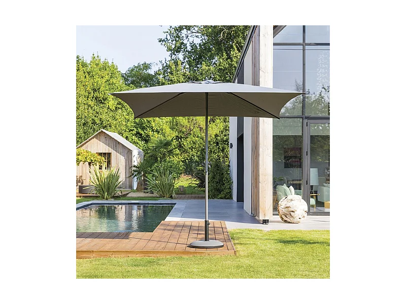 Parasol droit carré 2,5x2,5m Soya ardoise Hespéride
