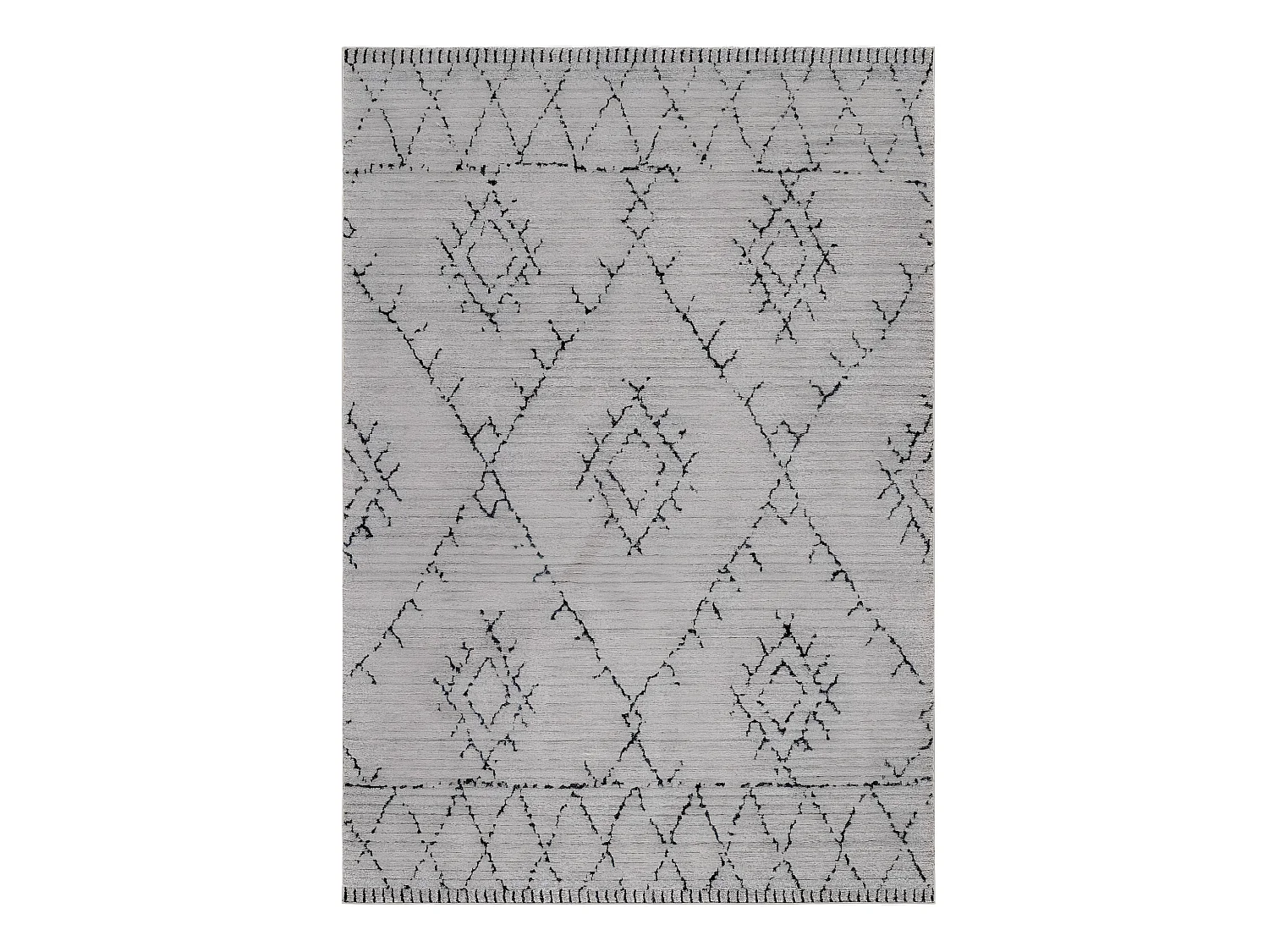 TRIBAL - Tapis Berbère laineux - Beige & Anthracite 140 x 200 cm