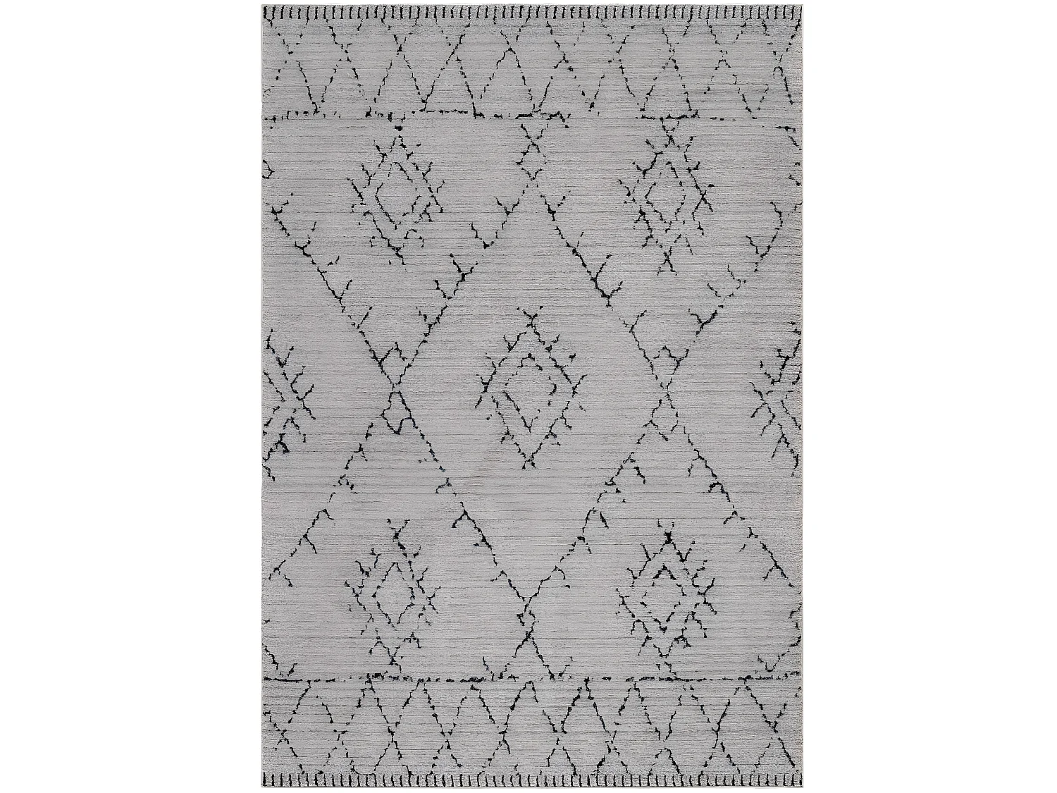 TRIBAL - Tapis Berbère laineux - Beige & Anthracite 140 x 200 cm