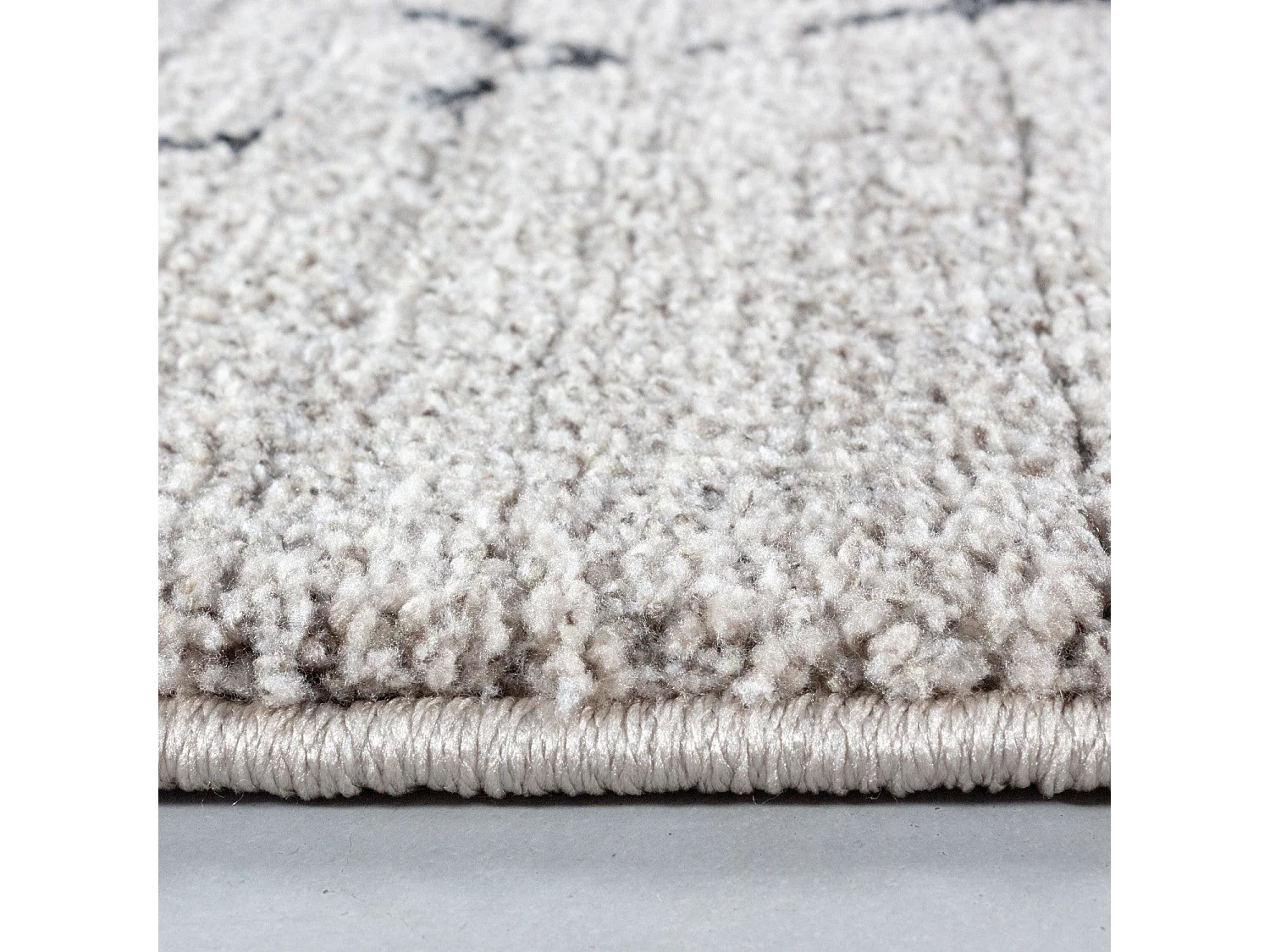 TRIBAL - Tapis Berbère laineux - Beige & Anthracite 140 x 200 cm