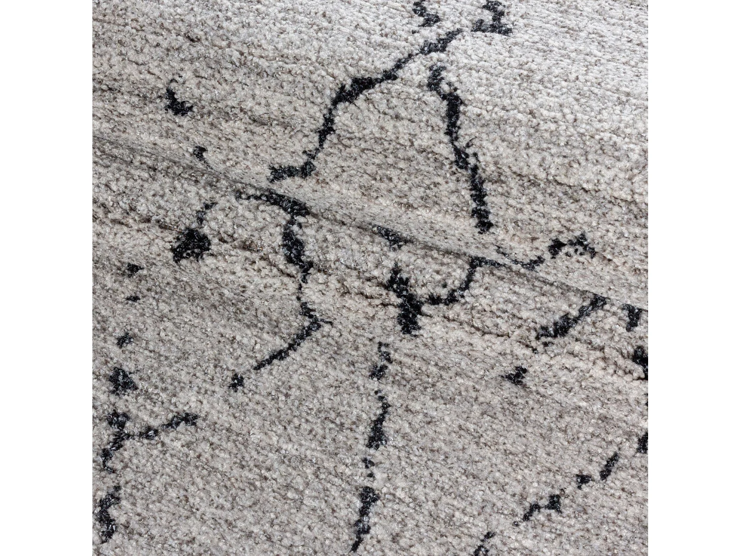 TRIBAL - Tapis Berbère laineux - Beige & Anthracite 140 x 200 cm