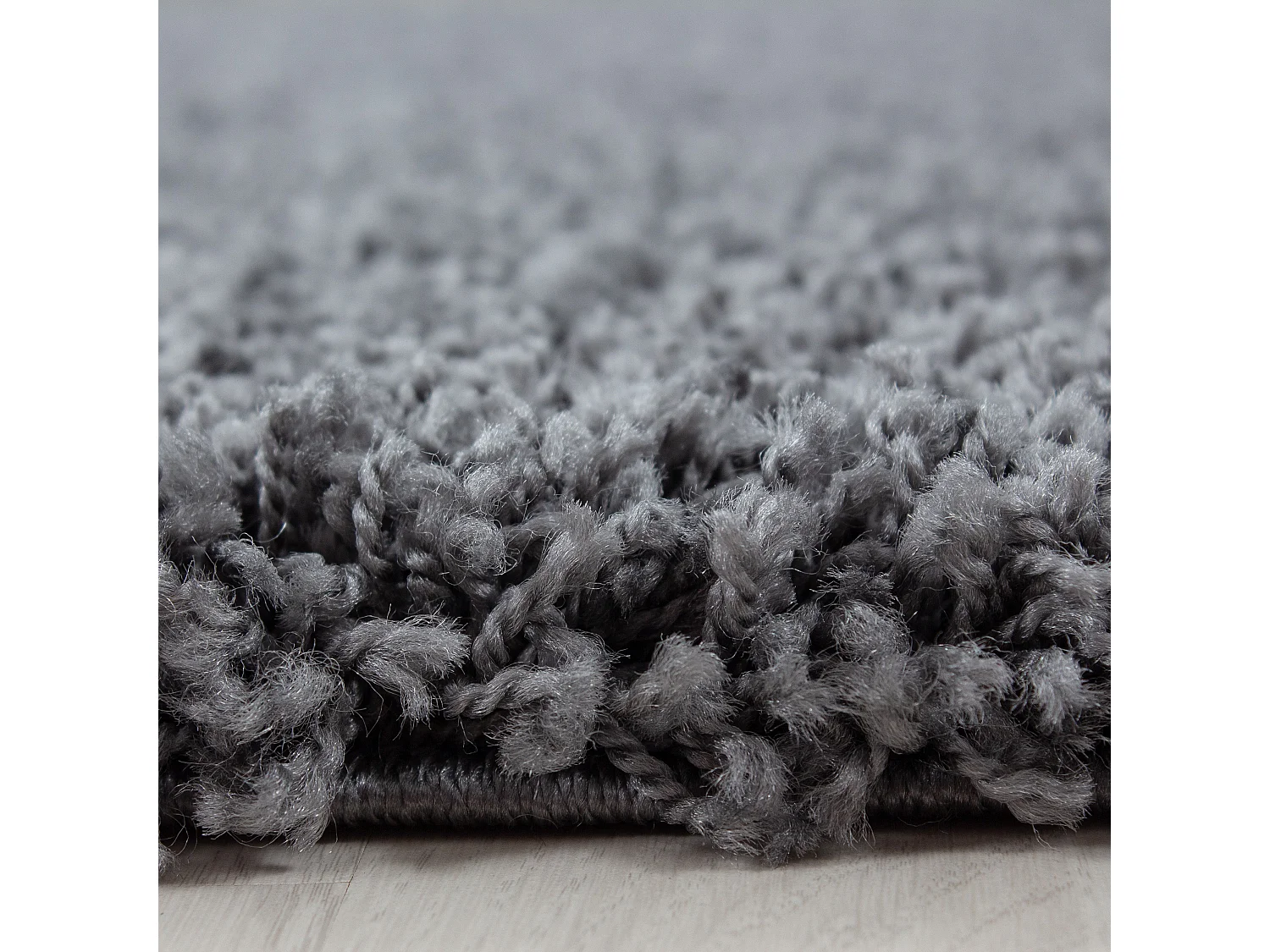 SHAGGY - Tapis Uni Rond - Gris 080 x 080 cm