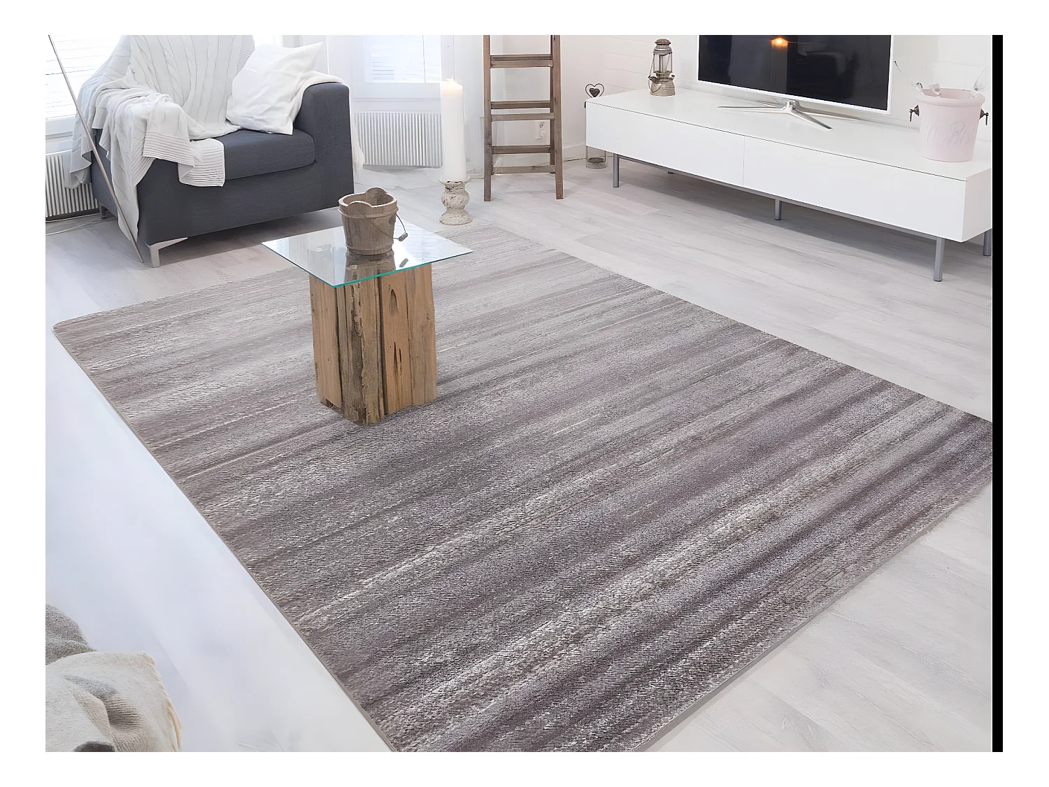 JULIA - Tapis Uni à dégradé - Beige 080 x 150 cm