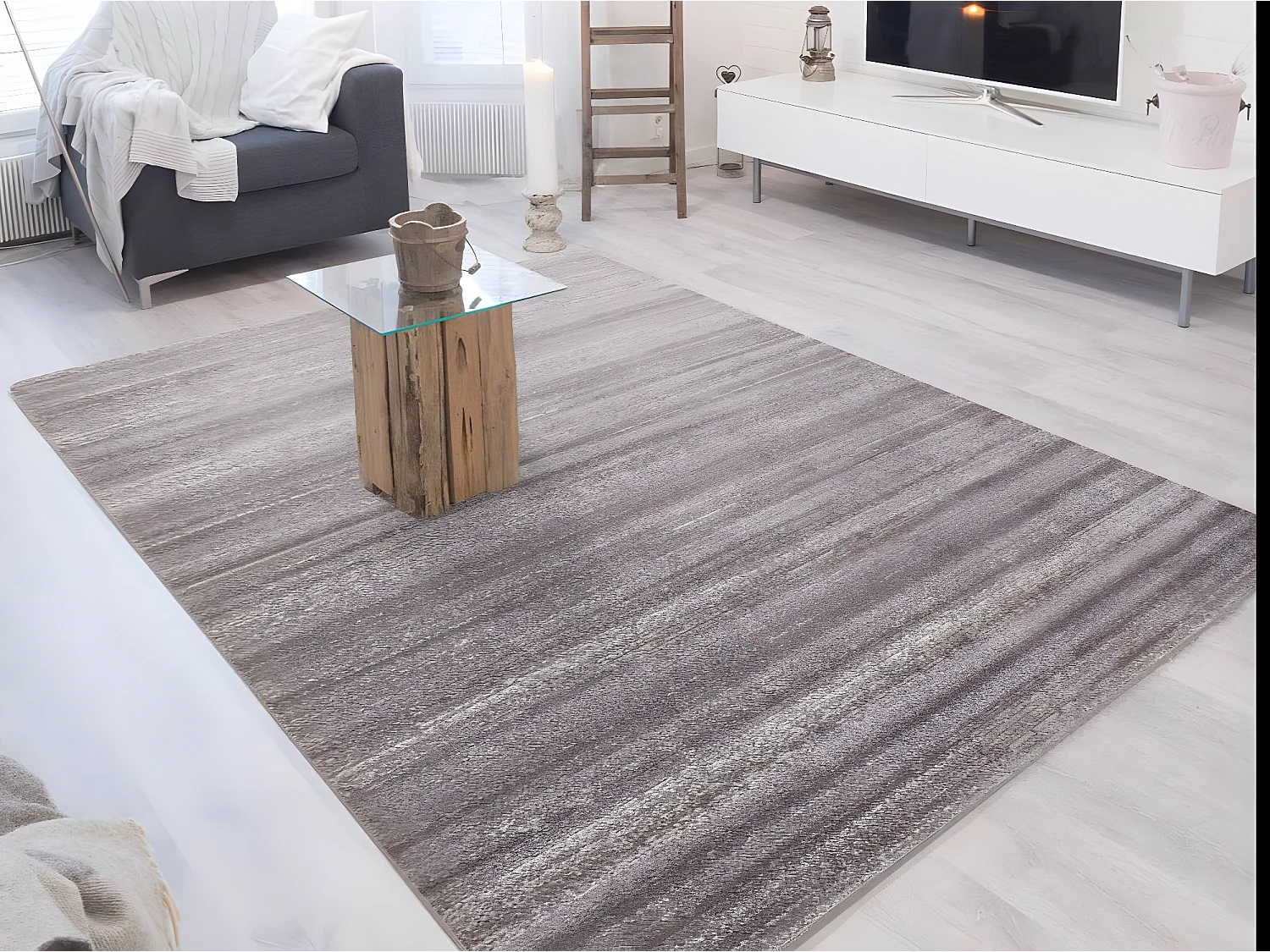 JULIA - Tapis Uni à dégradé - Beige 080 x 150 cm