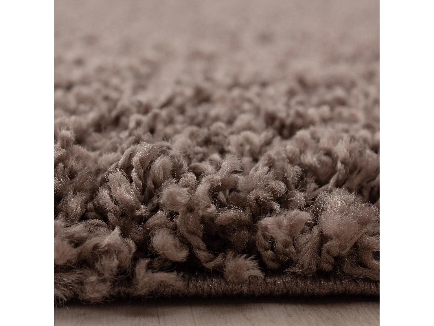 SHAGGY - Tapis Uni Rond - Taupe 160 x 160 cm