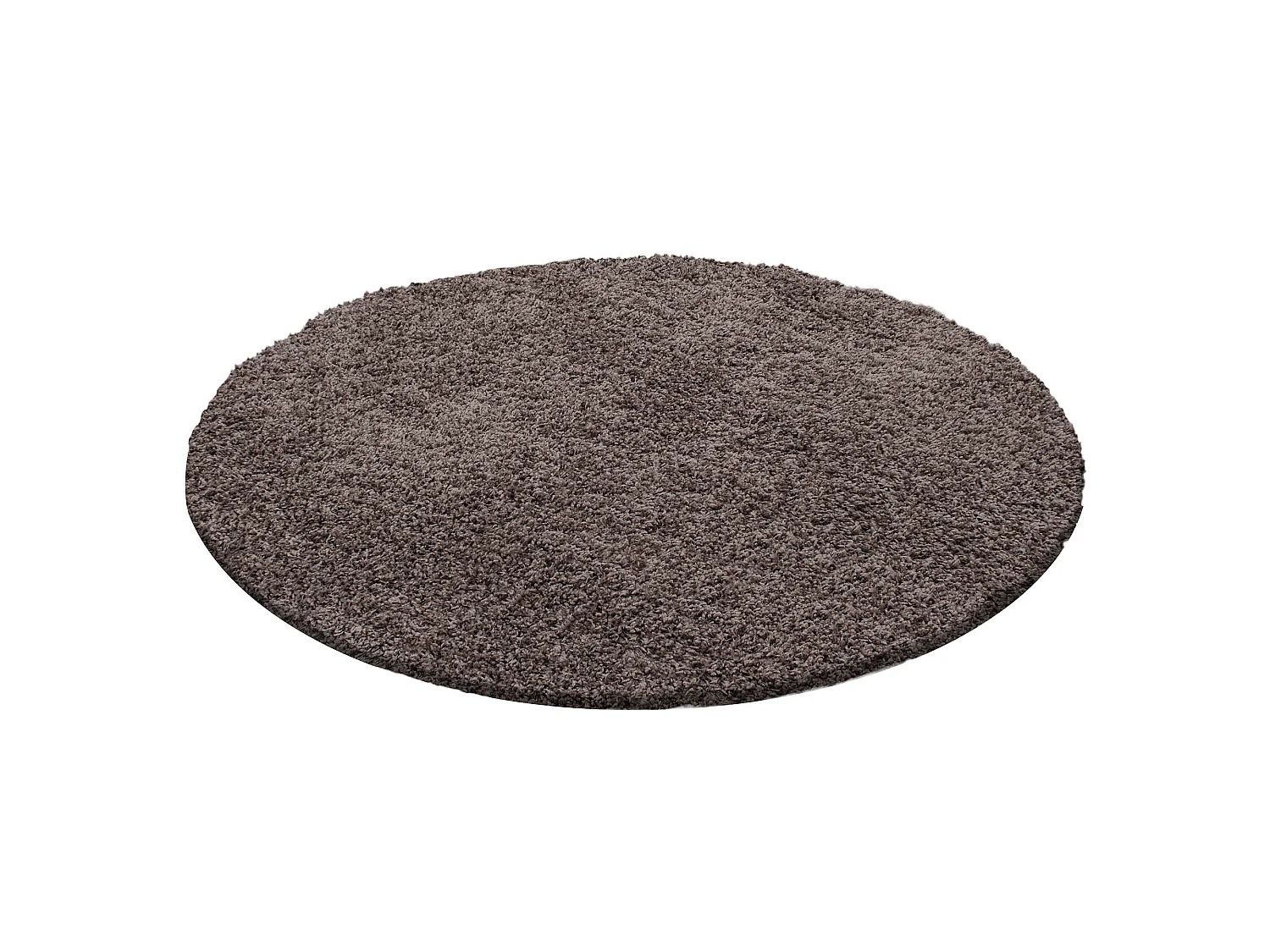 SHAGGY - Tapis Uni Rond - Taupe 160 x 160 cm