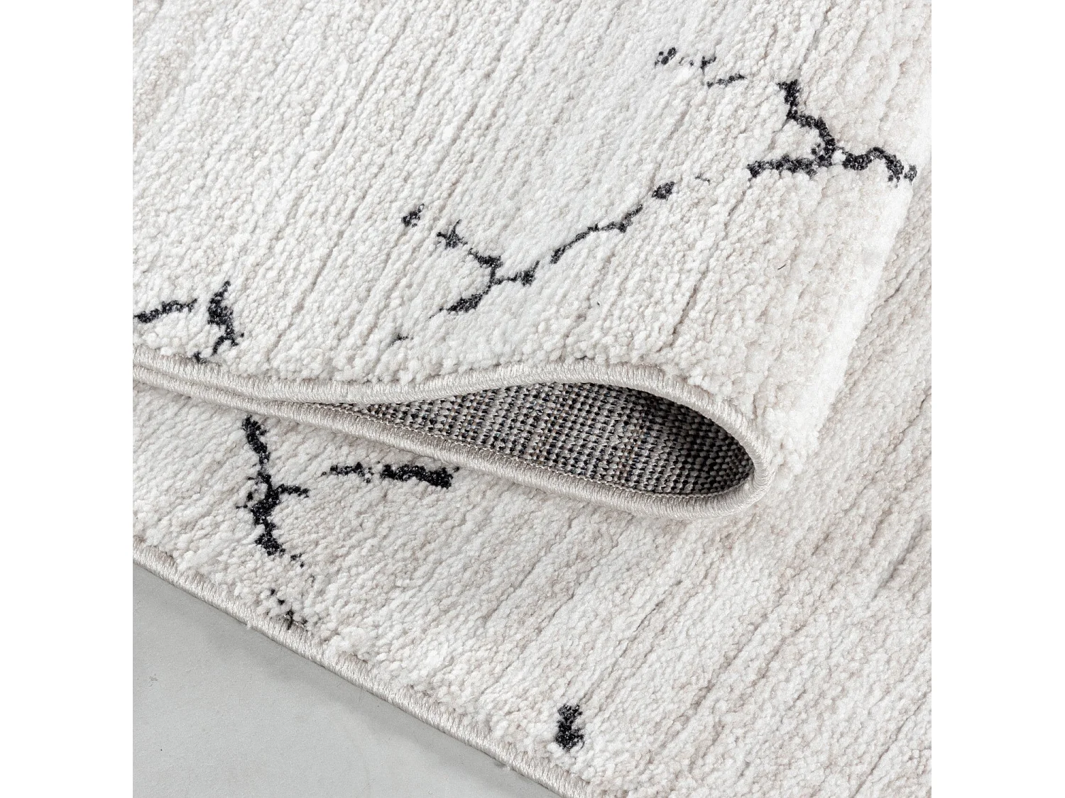 TRIBAL - Tapis Berbère laineux - Crème & Anthracite 80 x 150 cm