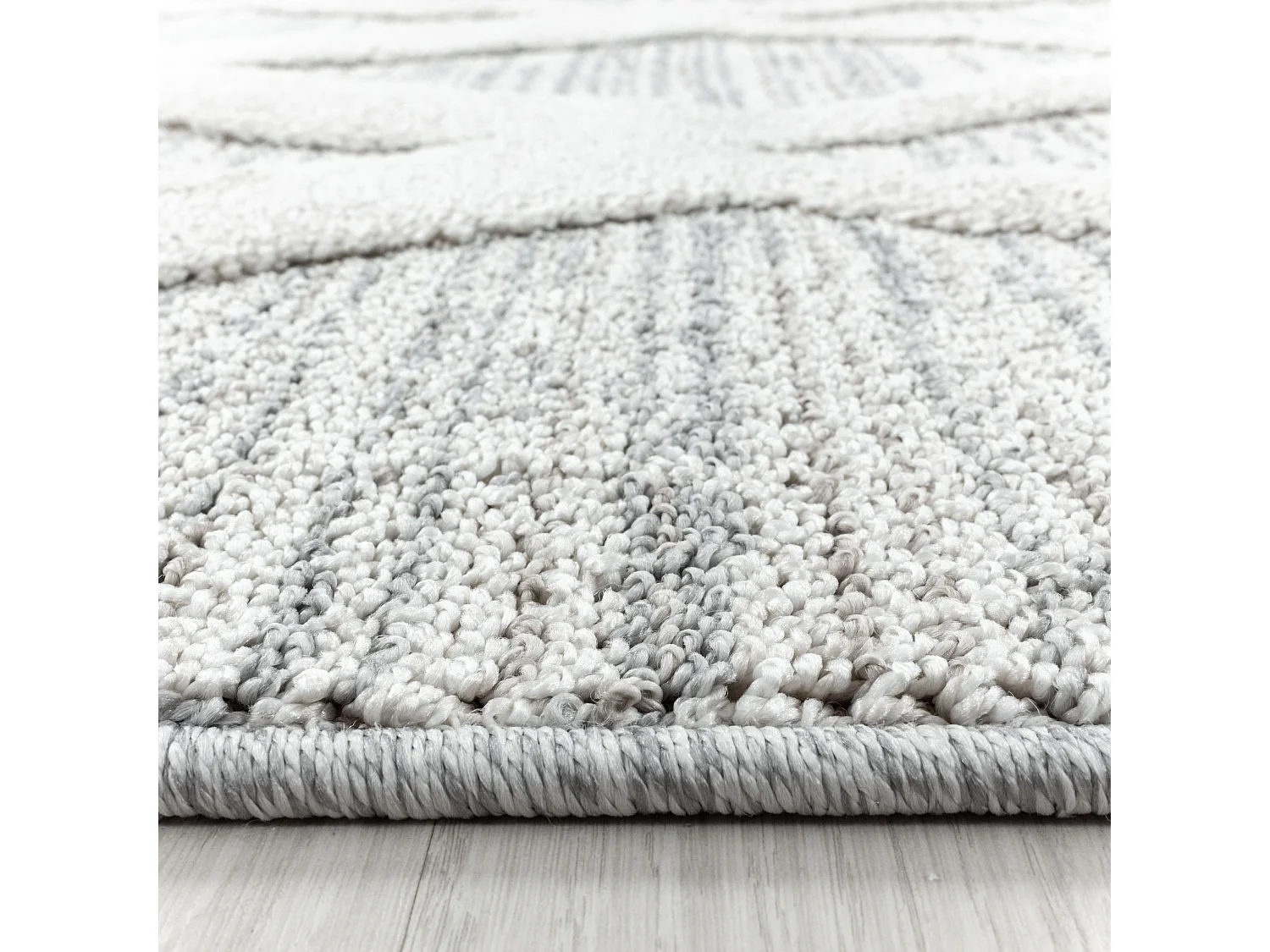 ESMIYA - Tapis Berbère Rond à relief - Crème 200 x 200 cm