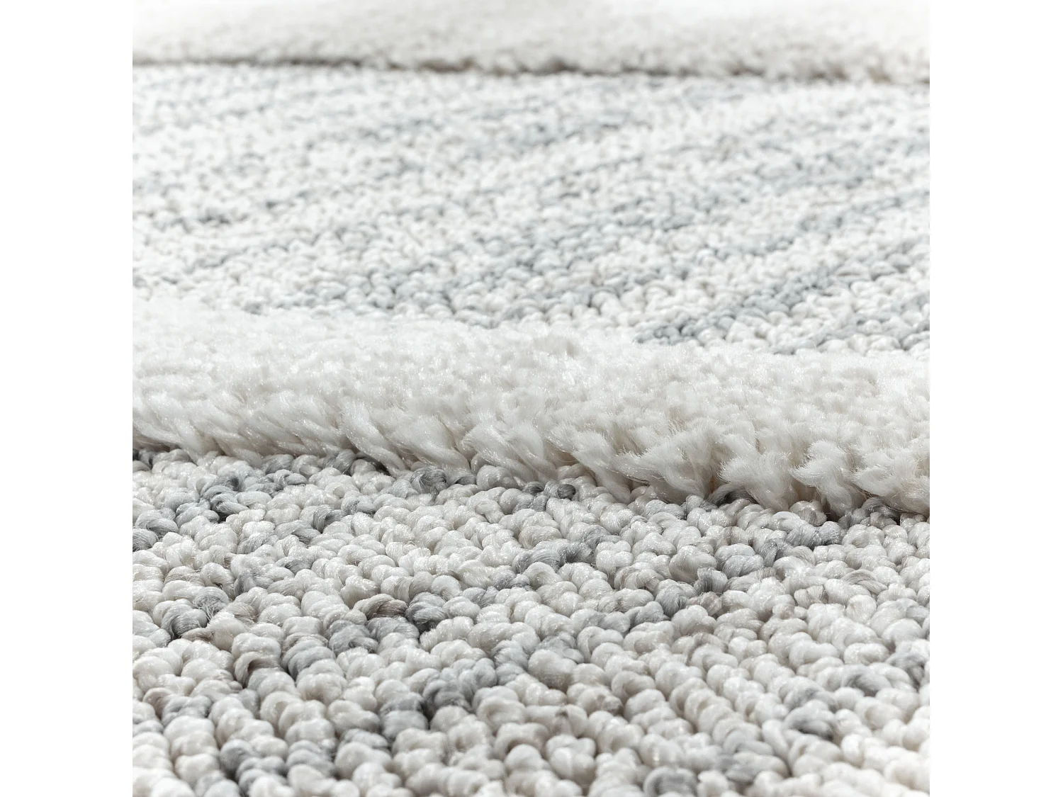 ESMIYA - Tapis Berbère Rond à relief - Crème 200 x 200 cm