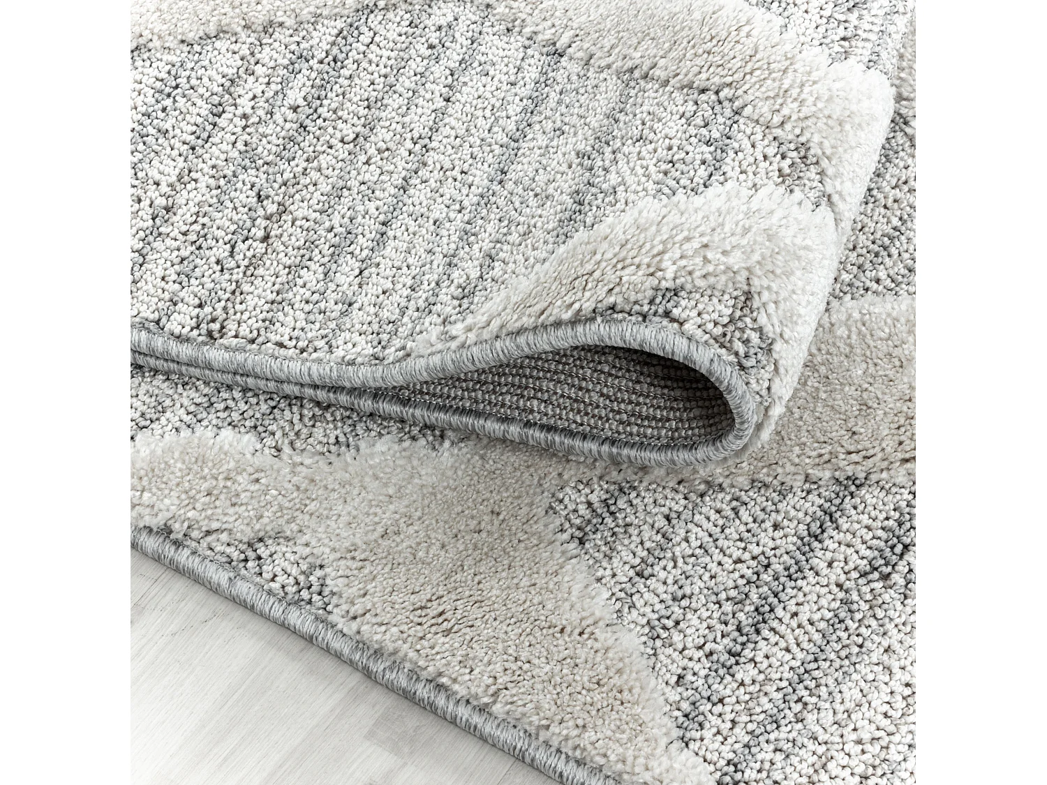 ESMIYA - Tapis Berbère Rond à relief - Crème 200 x 200 cm