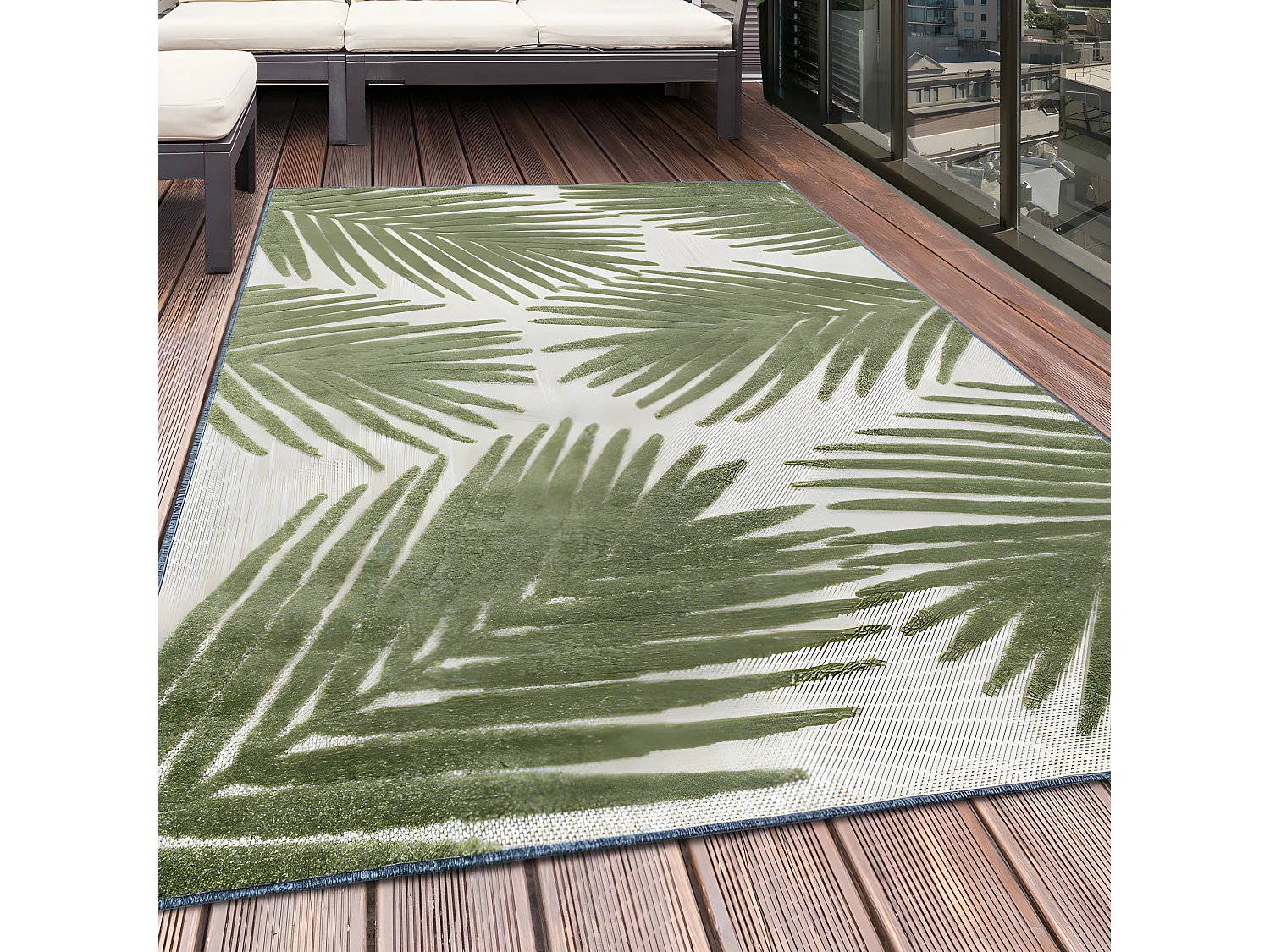 Tapis d'extérieur à relief "Kentia" Vert 120 x 170 cm
