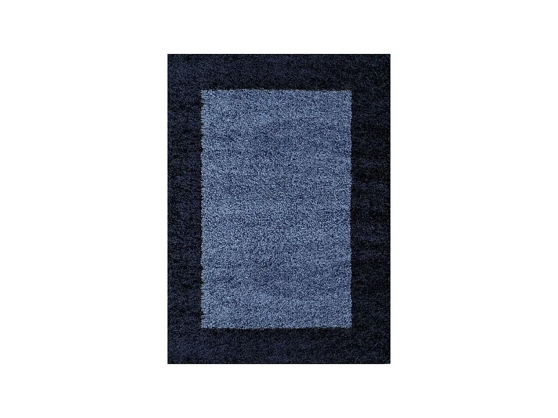 SHAGGY - Tapis à Bordures - Bleu Foncé 080 x 250 cm