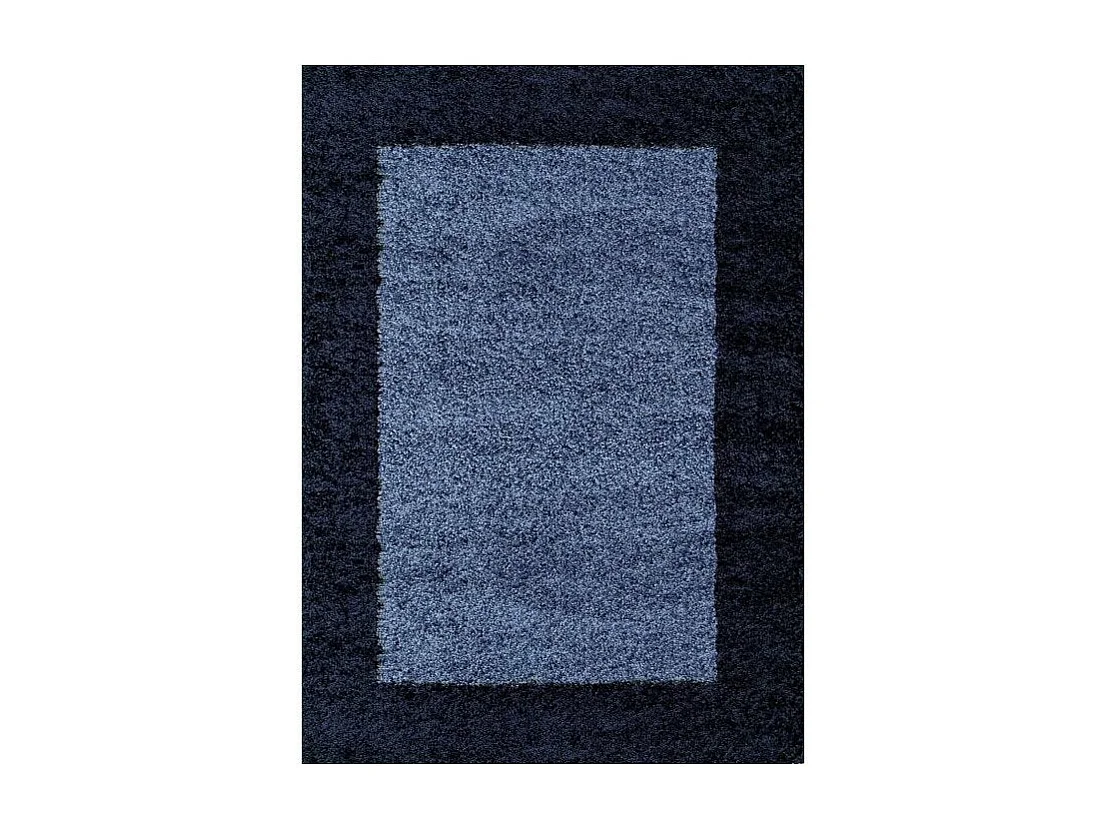 SHAGGY - Tapis à Bordures - Bleu Foncé 080 x 250 cm