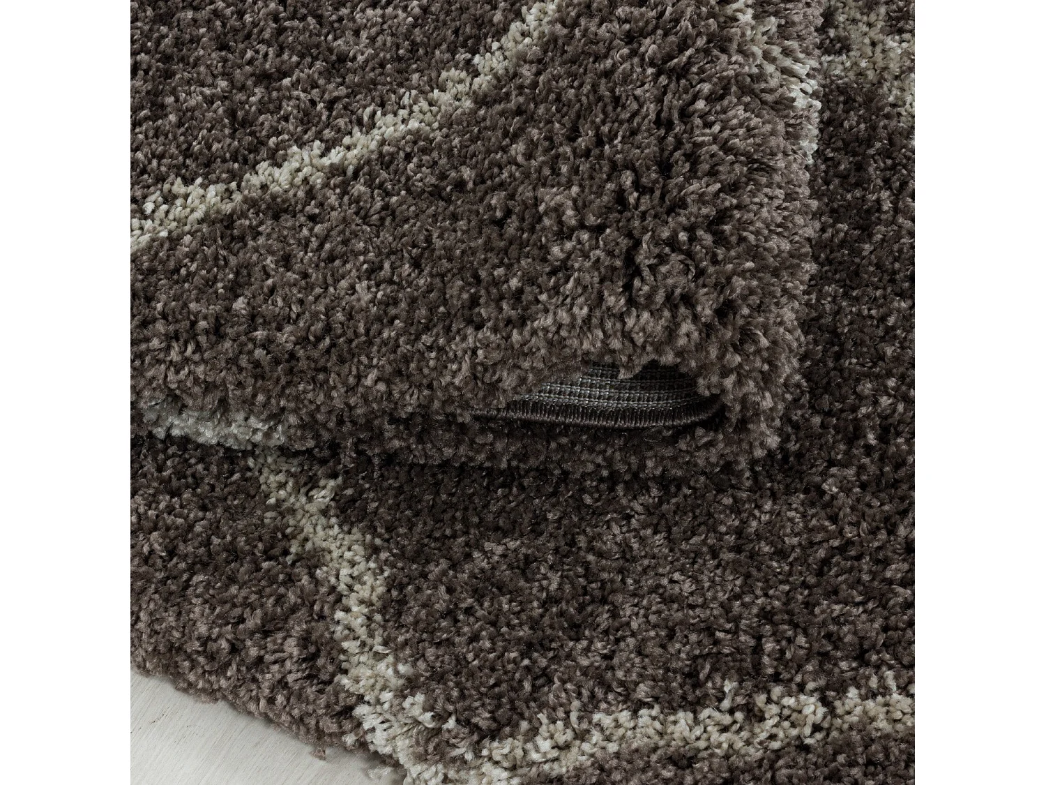 BERBERE - Tapis Rond de style berbère - Taupe et Ivoire 080 x 080 cm