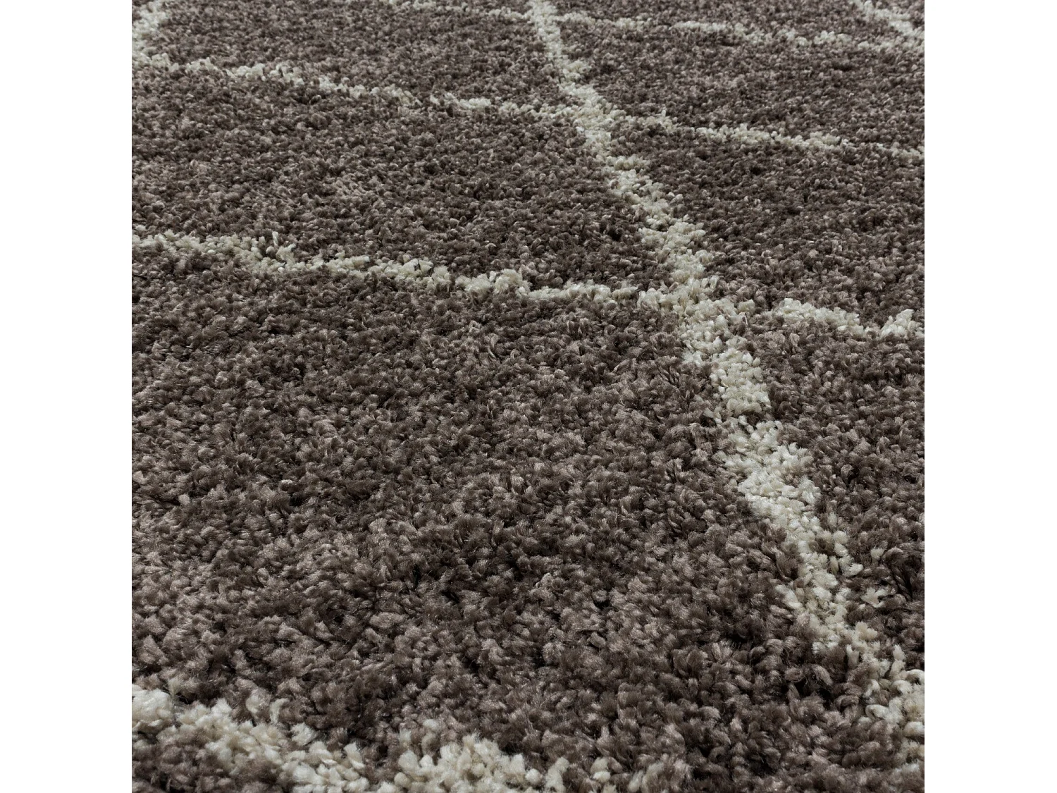 BERBERE - Tapis Rond de style berbère - Taupe et Ivoire 080 x 080 cm