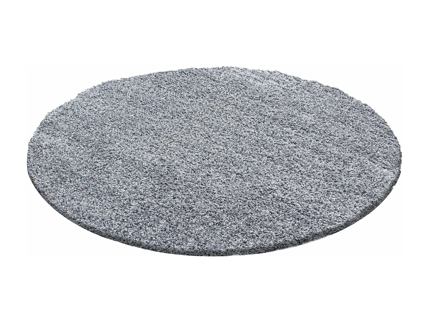 SHAGGY - Tapis Uni Rond - Gris clair 200 x 200 cm