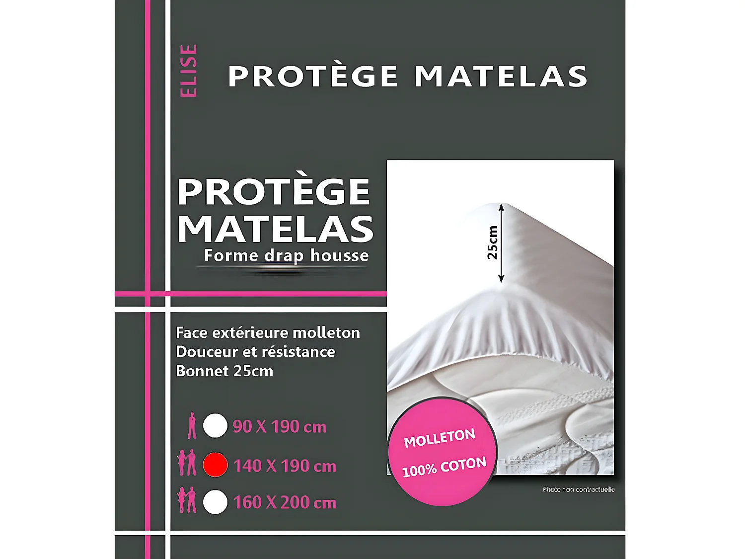 Alèse en coton molleton 140 x 190 cm