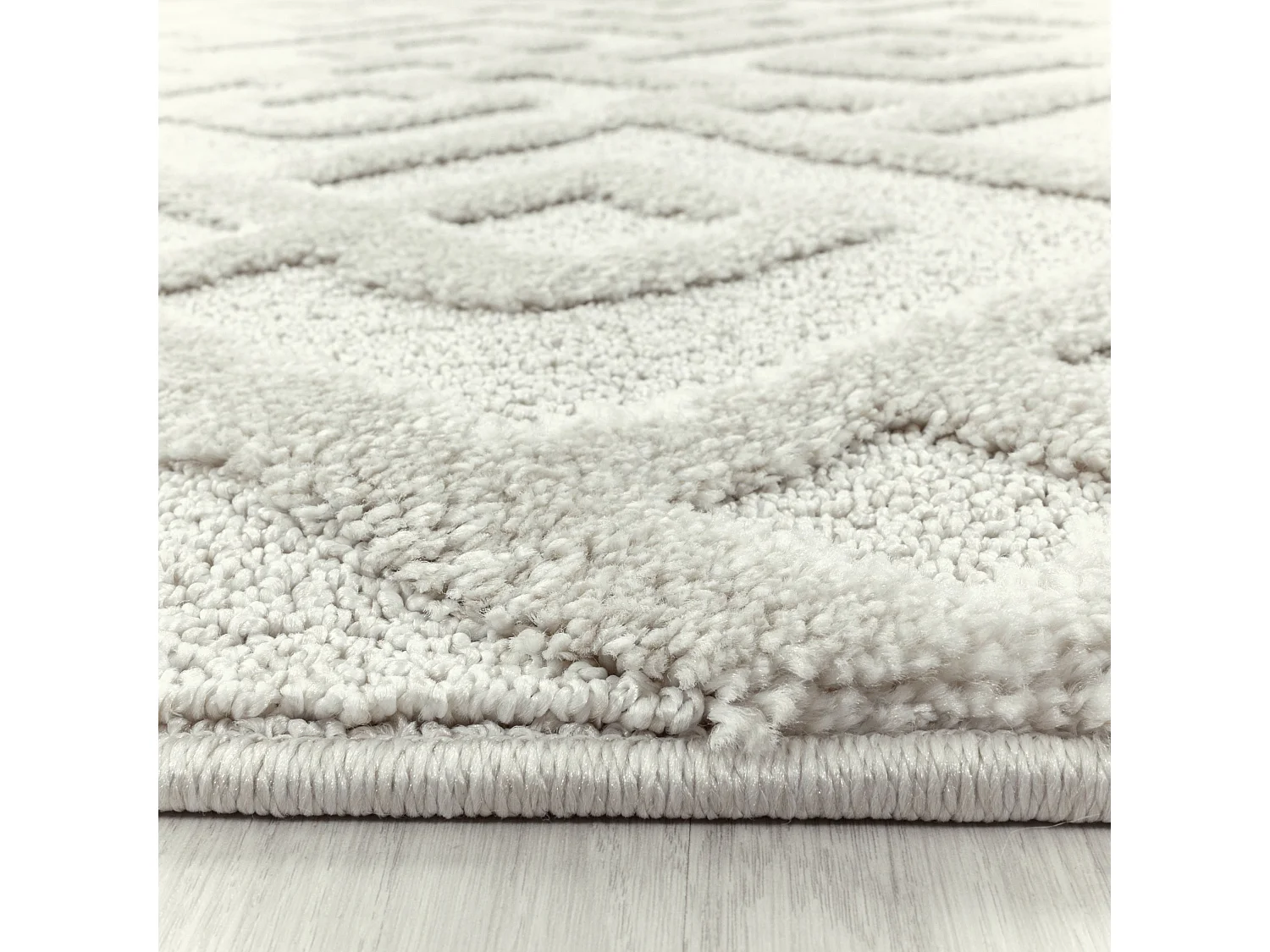 MUDA - Tapis Berbère Rond à relief - Crème 120 x 120 cm