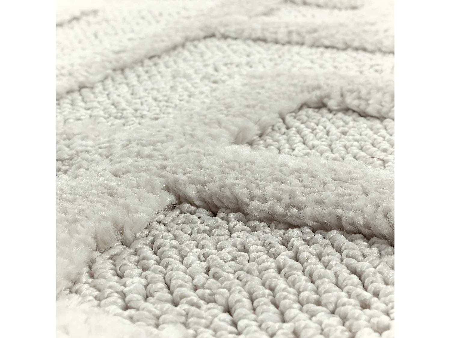 MUDA - Tapis Berbère Rond à relief - Crème 120 x 120 cm