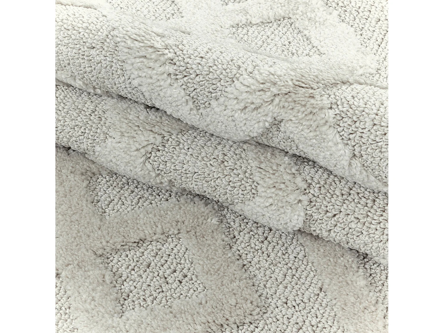 MUDA - Tapis Berbère Rond à relief - Crème 120 x 120 cm