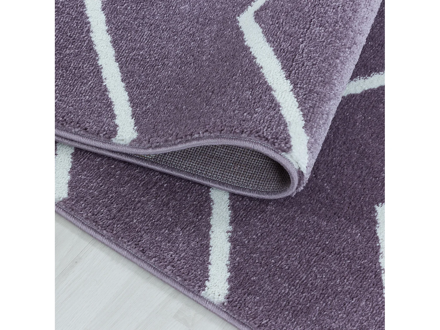 SCANDI Colors - Tapis à Chevrons colorés - Violet et Blanc 120 x 170 cm