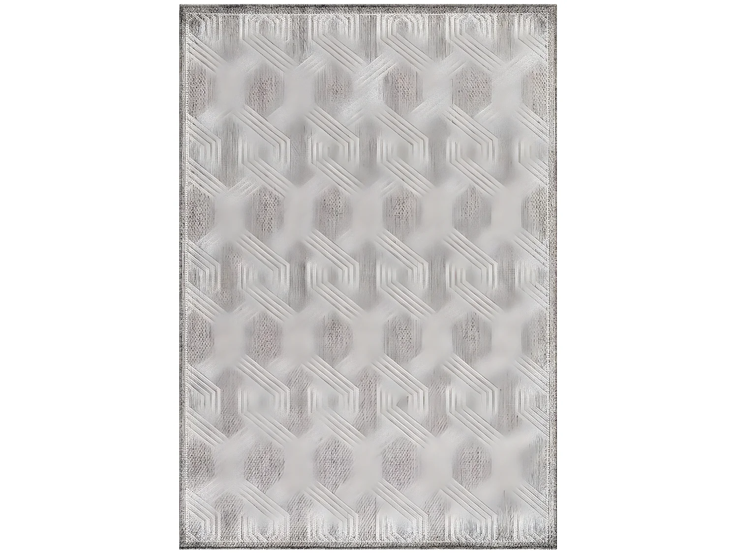 TRESS - Tapis Extérieur/Intérieur Tissé Plat - Gris & Crème 120 x 170 cm