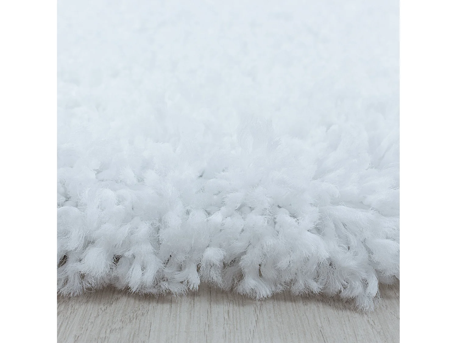 DOUX - Tapis Rond à poils longs doux - Blanc 200 x 200 cm