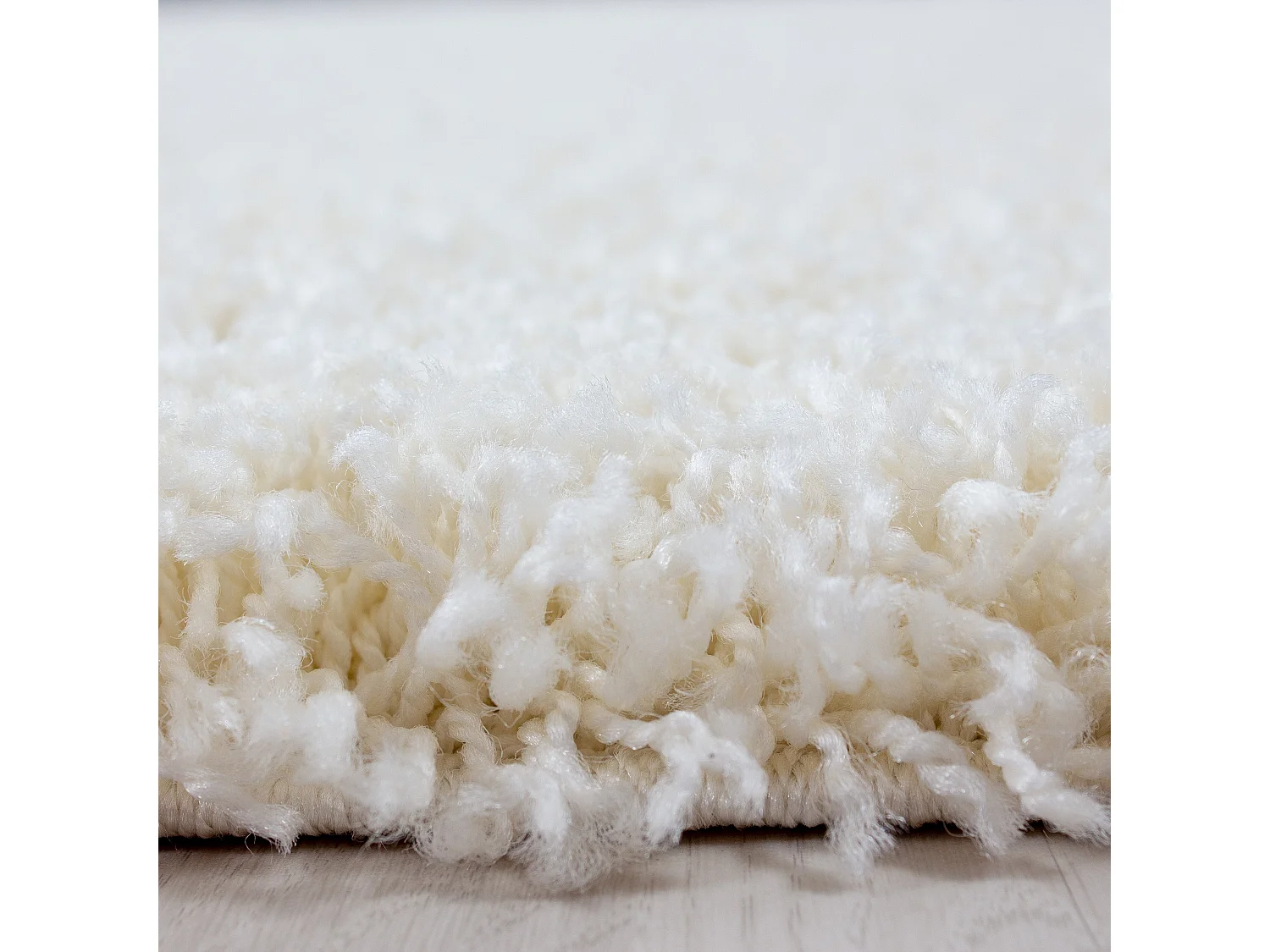 SHAGGY - Tapis Uni Rond - Blanc Ivoire 080 x 080 cm