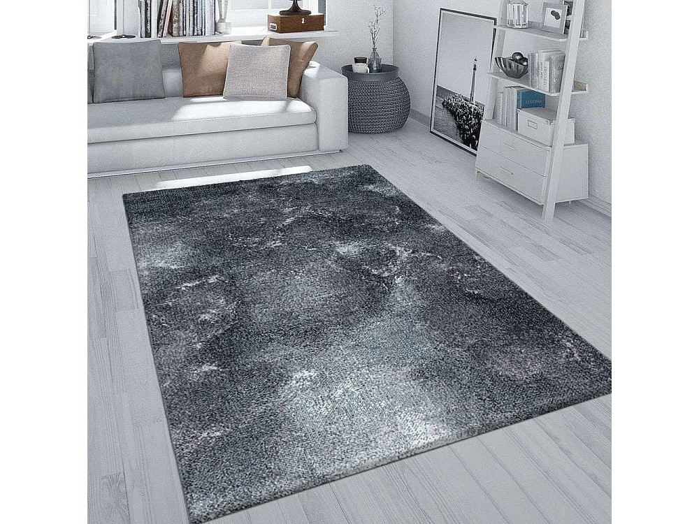 ASTRO Line - Tapis à poils ras Effet Galaxy - Gris et Rose 140 x 200 cm