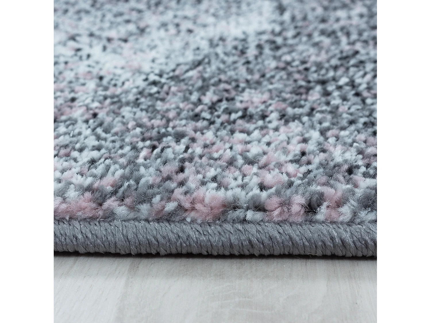 ASTRO Line - Tapis à poils ras Effet Galaxy - Gris et Rose 140 x 200 cm