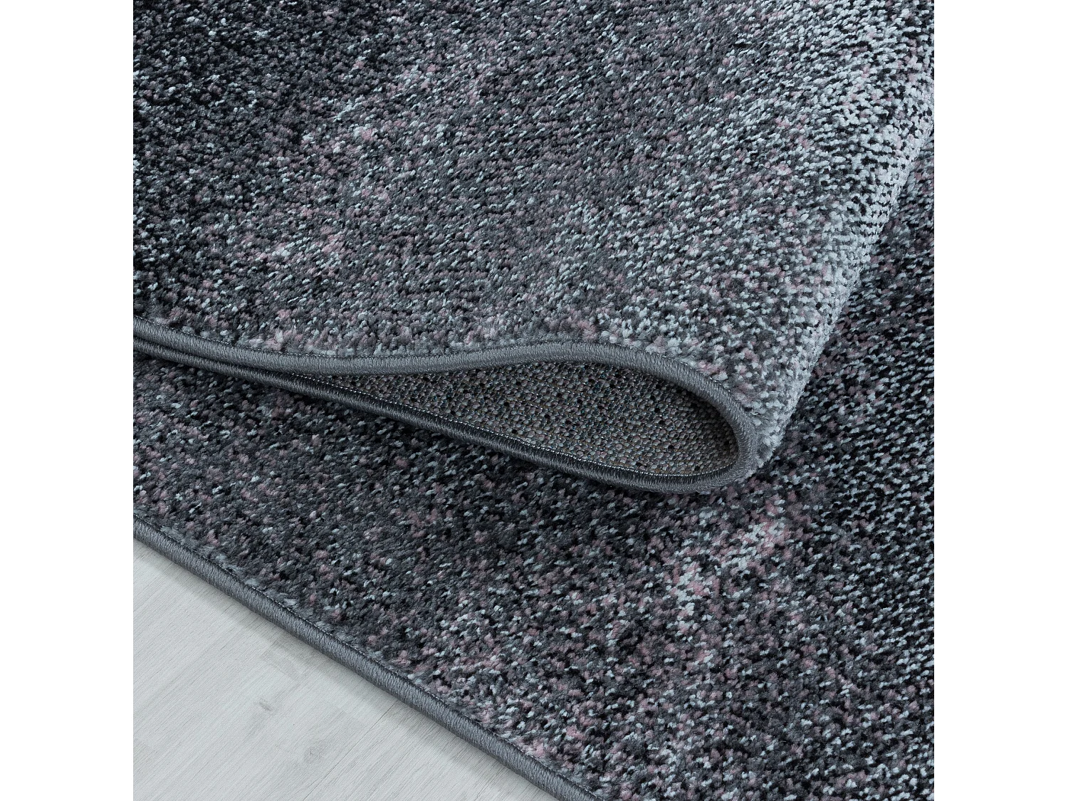 ASTRO Line - Tapis à poils ras Effet Galaxy - Gris et Rose 140 x 200 cm