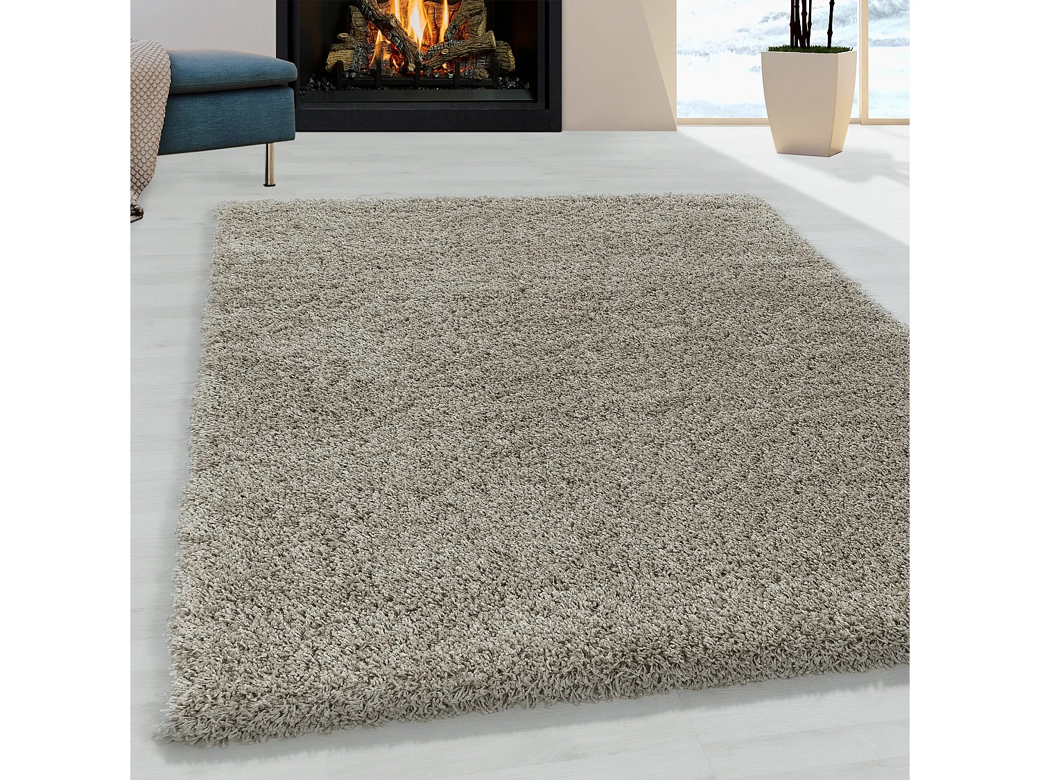 DOUX - Tapis à poils longs doux - Nature 300 x 400 cm