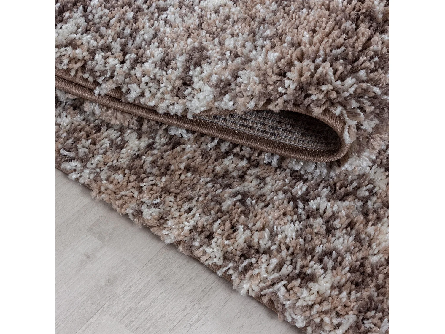 COSY - Tapis à poils longs 30mm - Beige et Blanc 160 x 230 cm