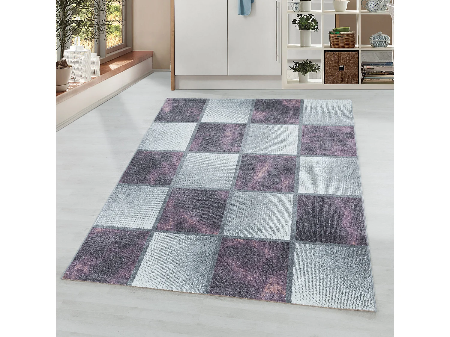 DAMES Line - Tapis Damier - Lila 240 x 340 cm
