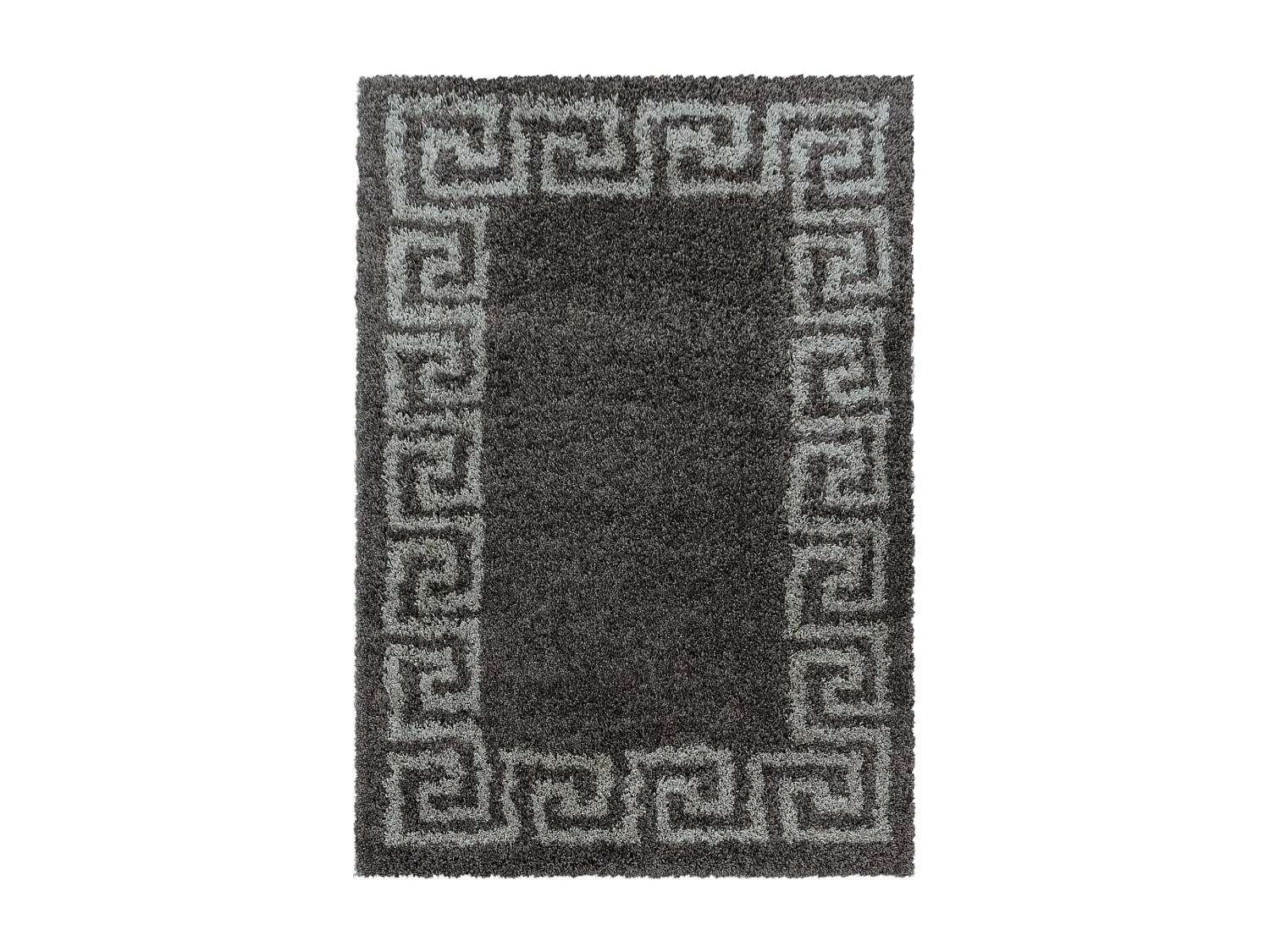VERSA - Tapis à poils longs design - Marron et Taupe 120 x 170 cm