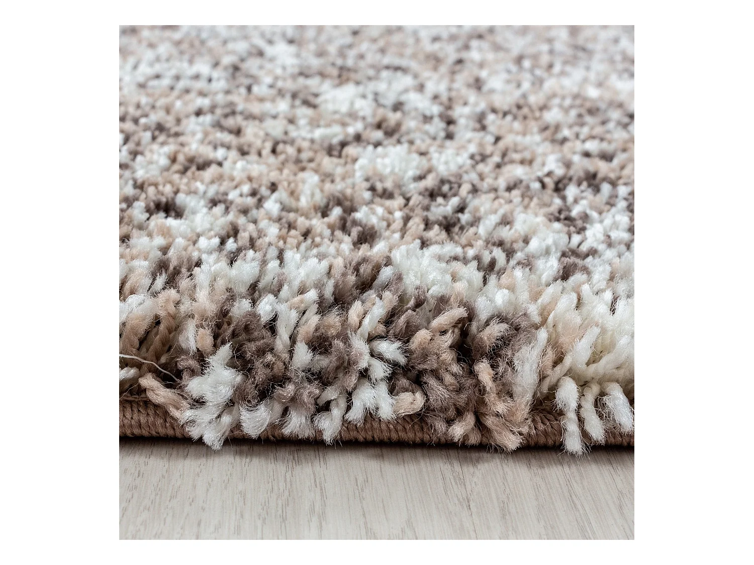 COSY - Tapis à poils longs 30mm - Beige et Blanc 140 x 200 cm
