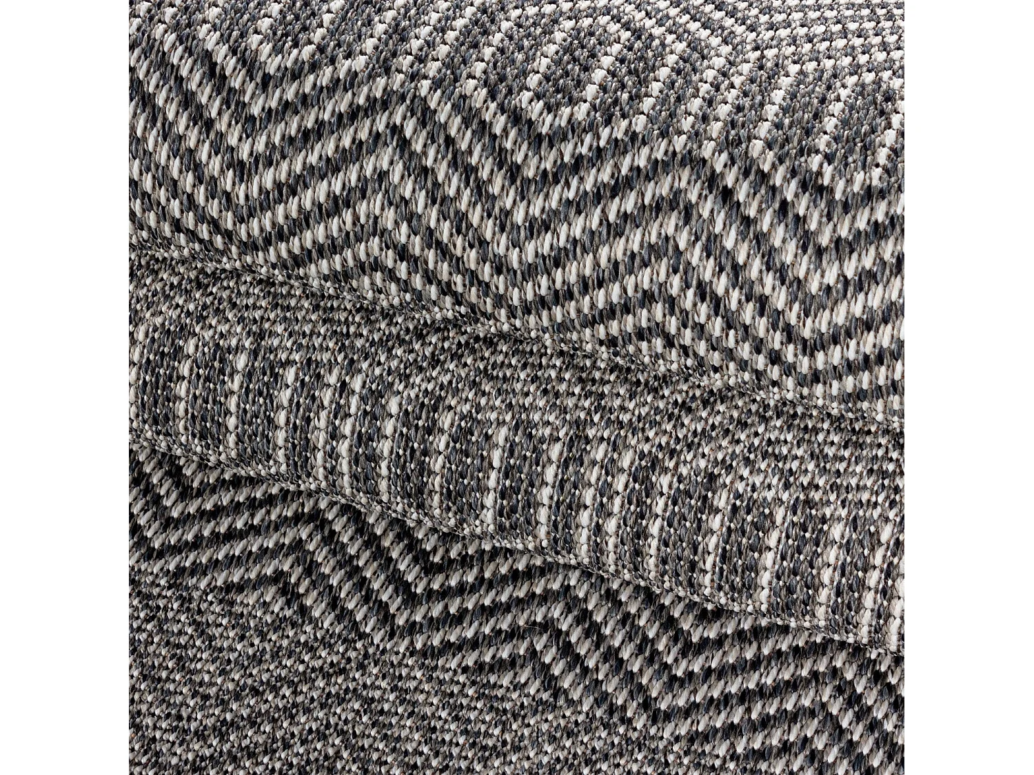 OVA - Tapis Extérieur/Intérieur Tissé Plat - Gris & Crème 240 x 340 cm