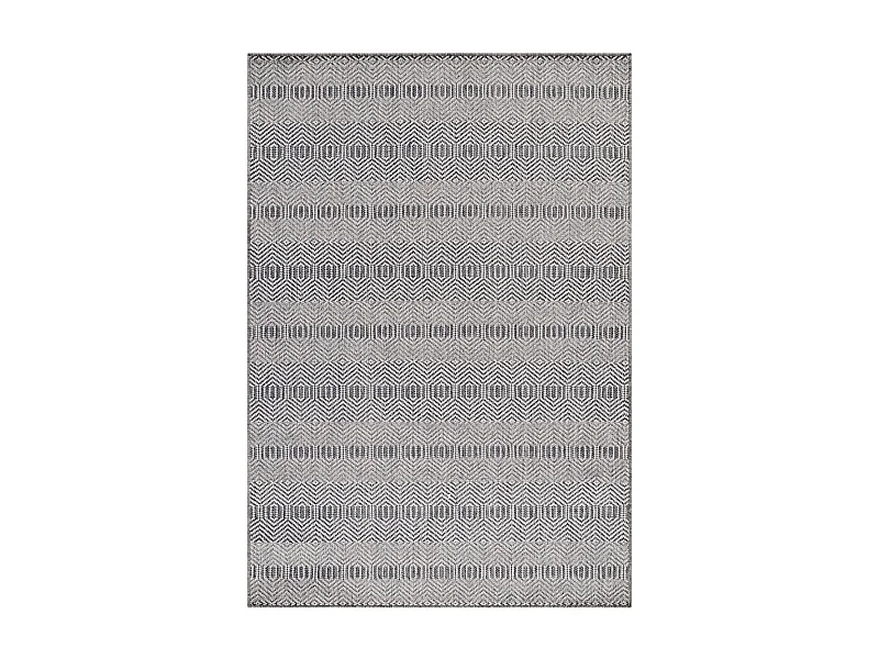 OVA - Tapis Extérieur/Intérieur Tissé Plat - Gris & Crème 240 x 340 cm