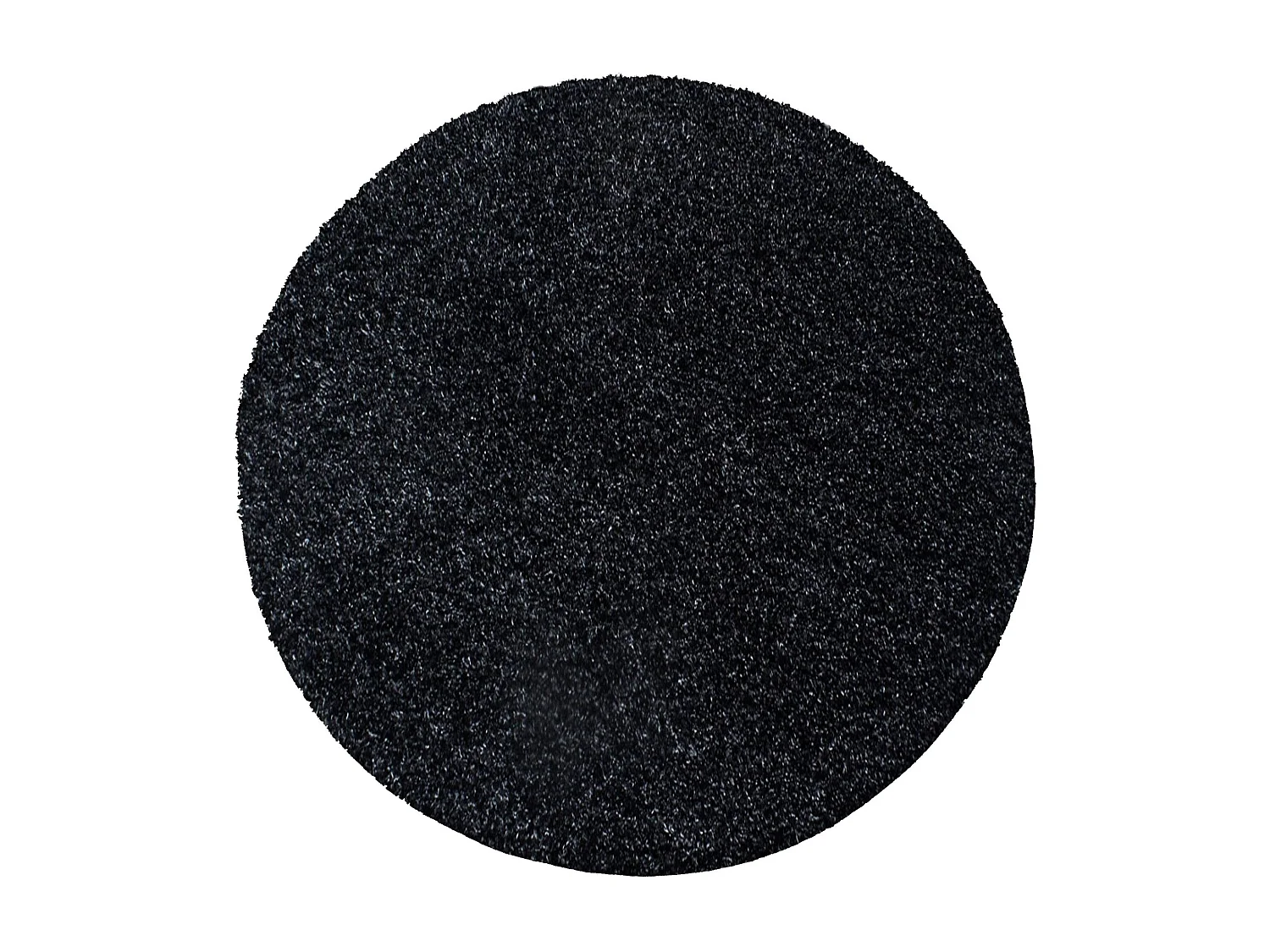 SHAGGY - Tapis Uni Rond - Anthracite 160 x 160 cm