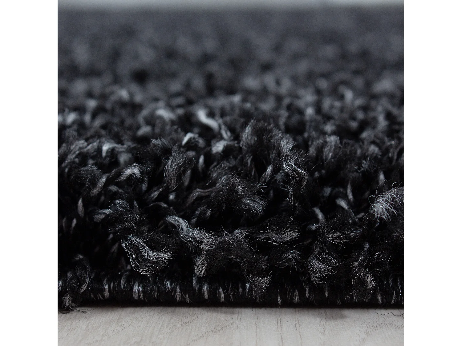 SHAGGY - Tapis Uni Rond - Anthracite 160 x 160 cm