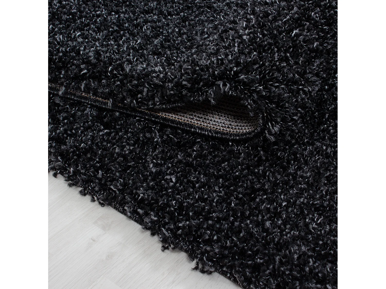 SHAGGY - Tapis Uni Rond - Anthracite 160 x 160 cm